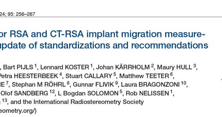 New Guideline for RSA and CT-RSA implant migration measurements